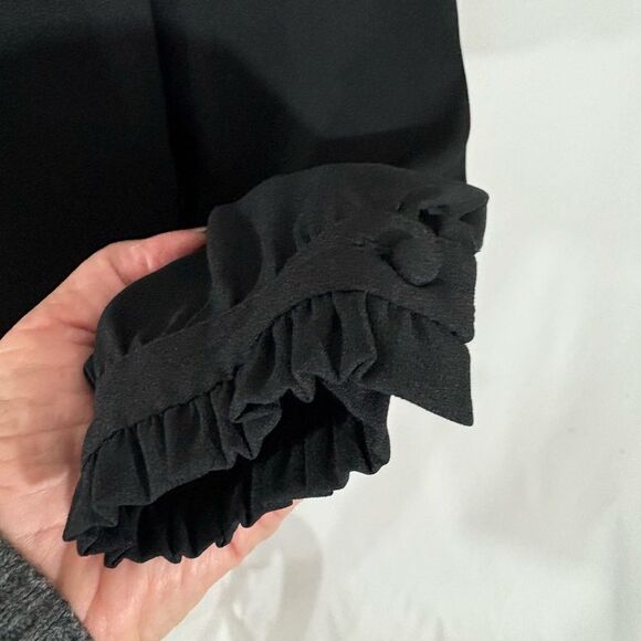 Lands Ends Black Long Sleeve Tassel Blouse - Picture 5 of 8